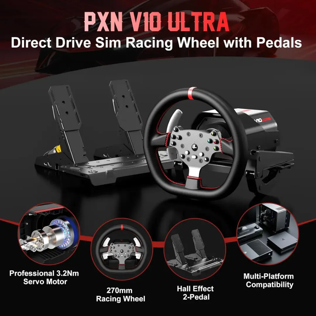PXN V10 Ultra Direct Drive Racing Wheel in Pakistan | TM Gears